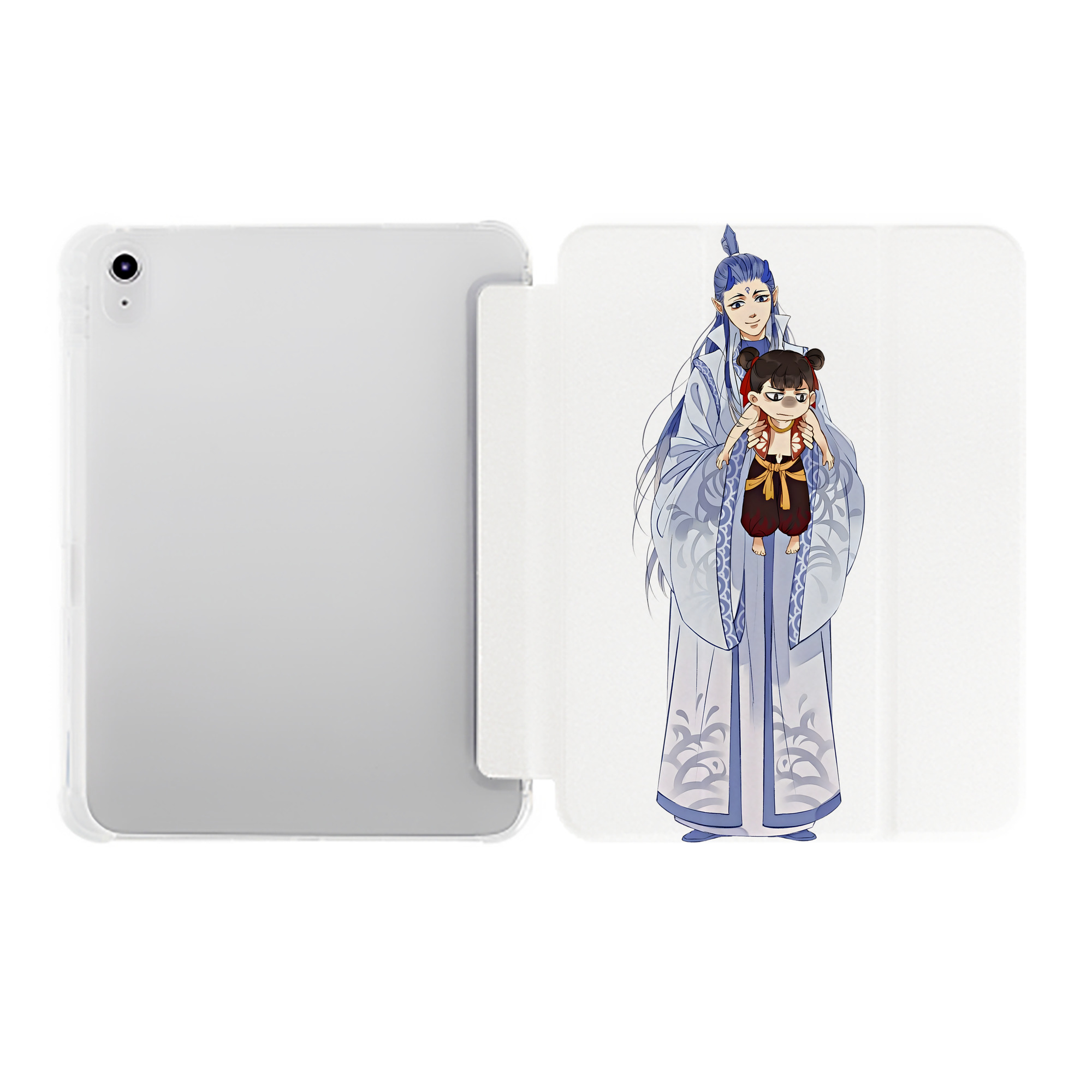 （画像用） Ne Zha 2 ナタ 魔童の大暴れ IPad ケース ペン収納付き 三つ折りスタンド PUレザー×シリコン 対応機種9.5/10.5/10.9インチ